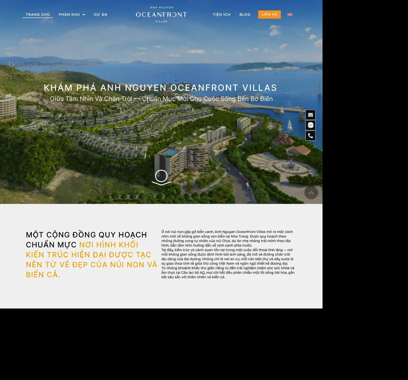 Website dự án nghỉ dưỡng
